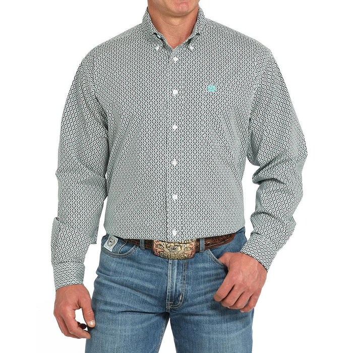 Men's Printed Long Sleeve Button Shirt