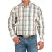 Men's Grey Plaid Long Sleeve Button Shirt