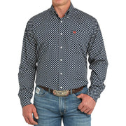 Men's Navy Floral Long Sleeve Button Shirt
