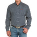 Men's Navy Floral Long Sleeve Button Shirt