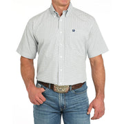 Men's White Print Short Sleeve Shirt