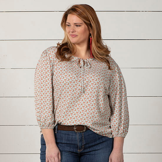 Women's Beth Beamin' In Light Blue Plus Top