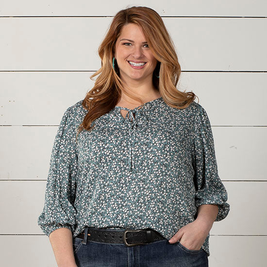 Women's Sadie Sweet In Sage Blue Plus Top