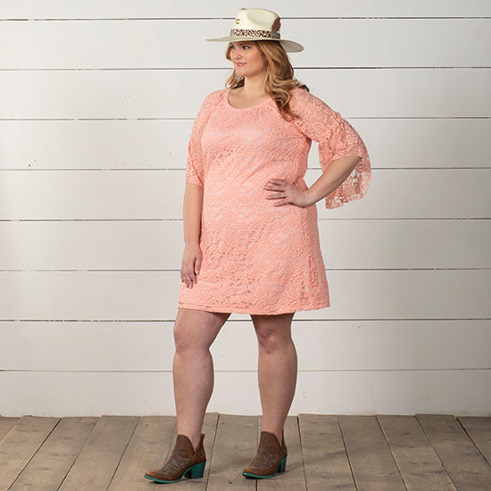 Cowgirl Social Blush Lace Plus Dress