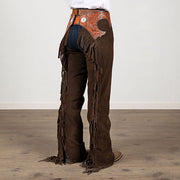 Chocolate Suede Tooled Chaps