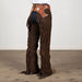 Chocolate Suede Tooled Chaps
