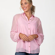 Country Grace Blush Button Down Top
