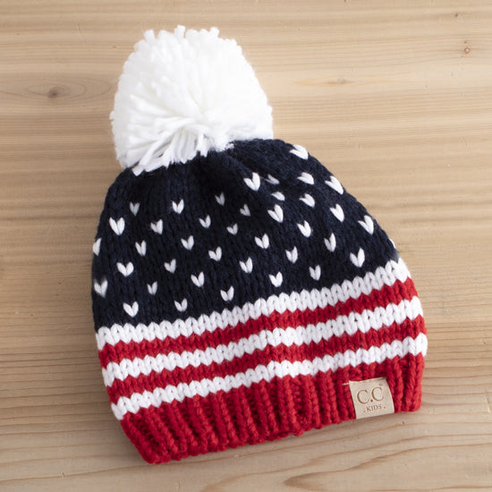 Cc Beanie Kids Knit USA Pom CC Beanie