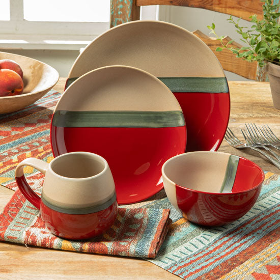 Hiend Accents Pasadizo Pomegranate Stoneware 16 Piece Dinnerware Set
