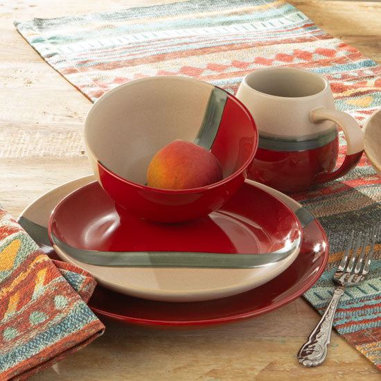Hiend Accents Pasadizo Pomegranate Stoneware 16 Piece Dinnerware Set