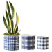 Blue Plaid Mini Planters