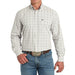 Men's White Plaid ArenaFlex Long Sleeve Button Shirt