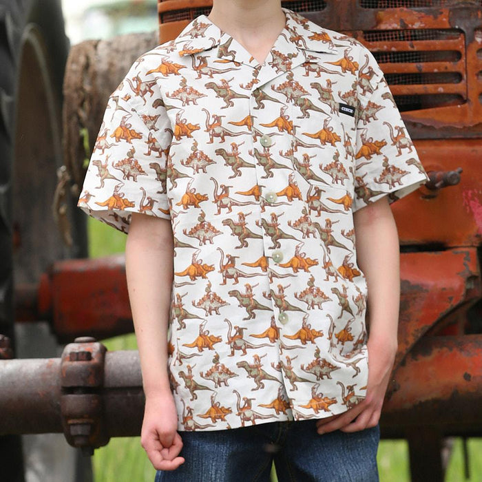 Boy's Bronc A Saurus Button Shirt