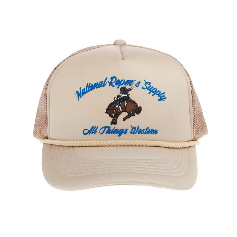 National Ropers Supply Cream Bronc Rider Foam Cap