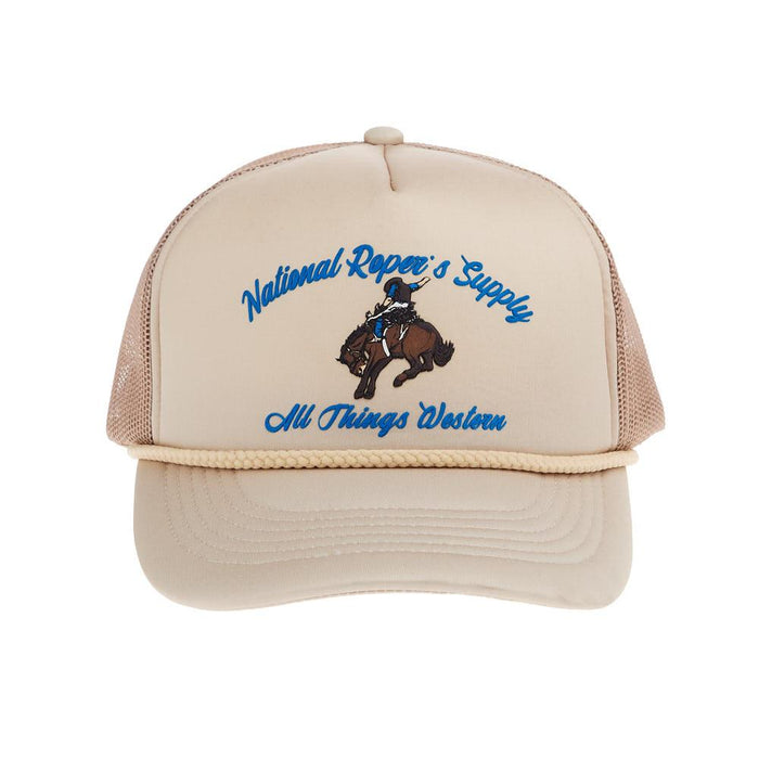 National Ropers Supply Cream Bronc Rider Foam Cap