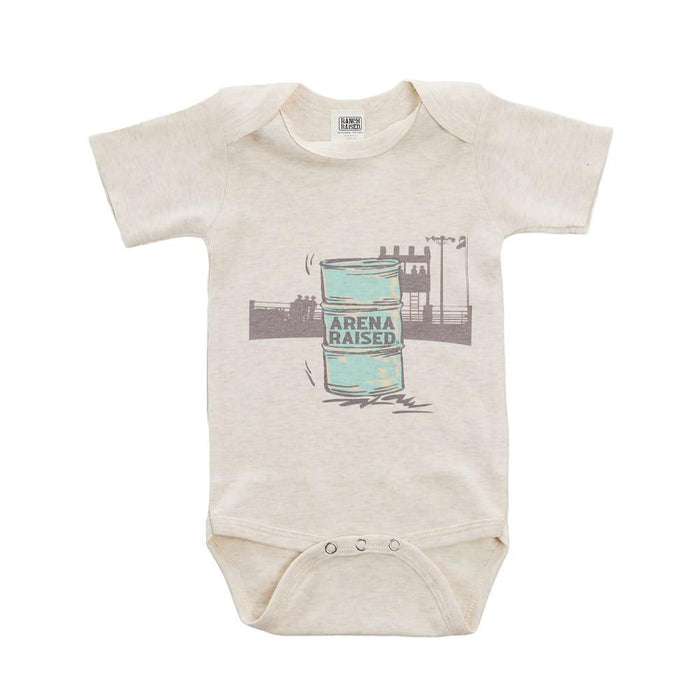 Boy's Oatmeal Arena Raised Onesie