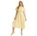 Wom Lemonade Smocked Waist Midi Dress