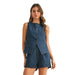Wom Indigo Denim Vest Short Set