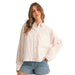 Wom Ivory & Pink Stripe Boxy Top