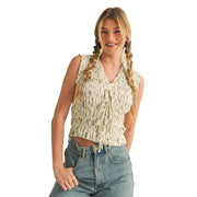 Wom Dusty Blue Floral Top