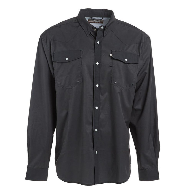 Men's Charcoal Long Sleeve Pearl Snap Shirt