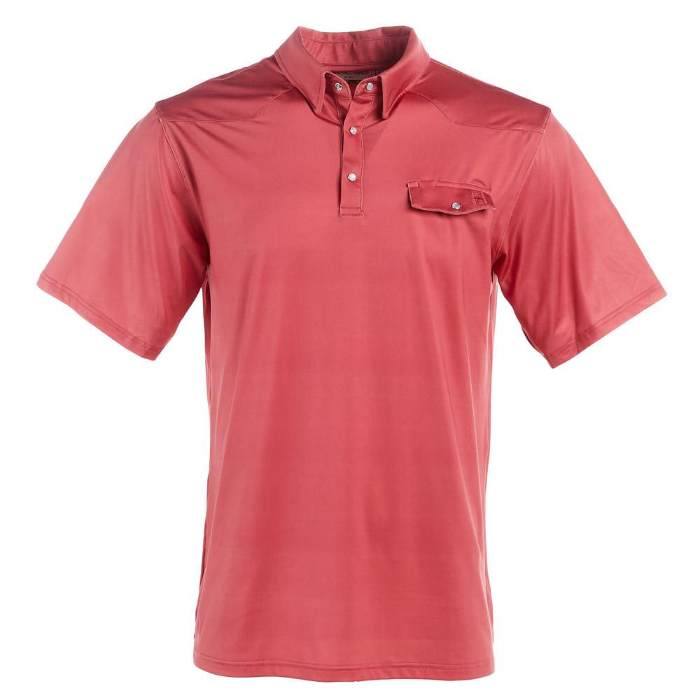 Sand Hill Ranch Salmon Short Sleeve Pearl Snap Polo
