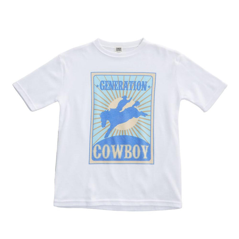 Boy's White Generation Cowboy Short Sleeve Tee Shirt