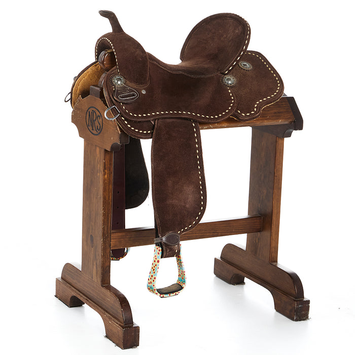Used 15.5in Chocolate Roughout with Buckstitch Barrel Saddle