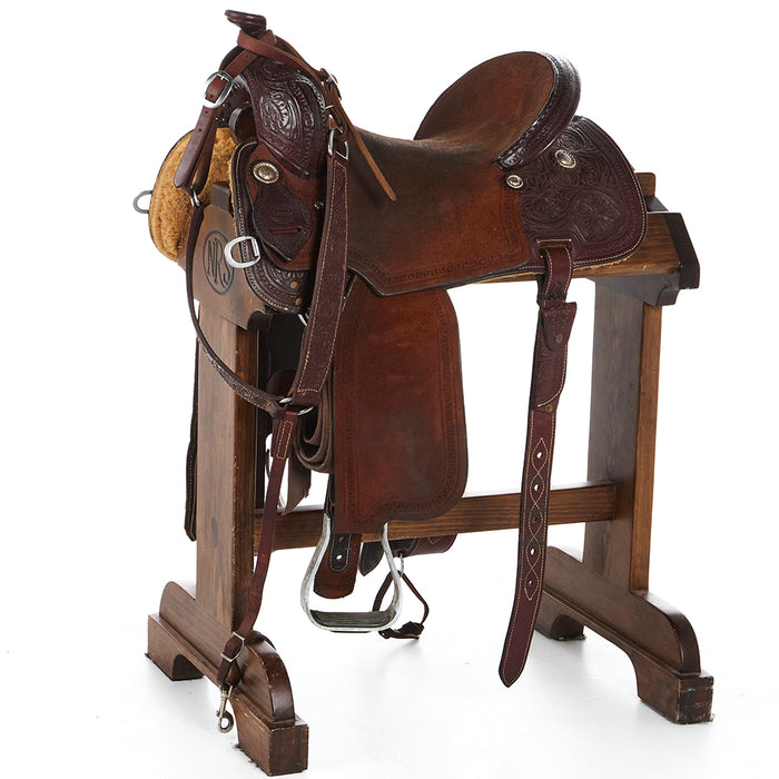 Used 15.5in Half Breed Floral Barrel Saddle