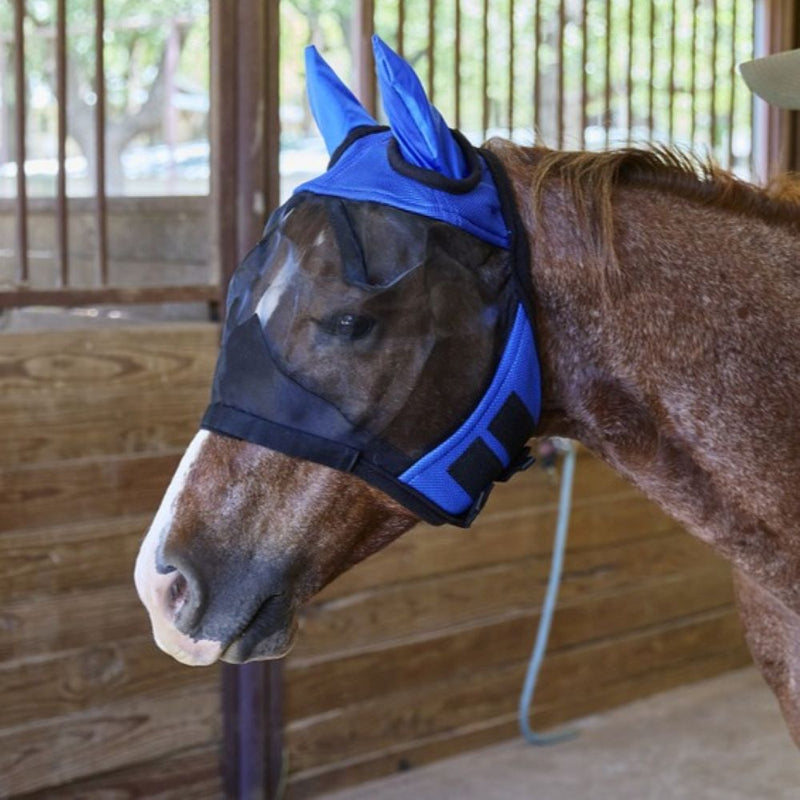 Royal Blue Comfort Mesh Fly Mask with Ears and Removable Nose Piece
