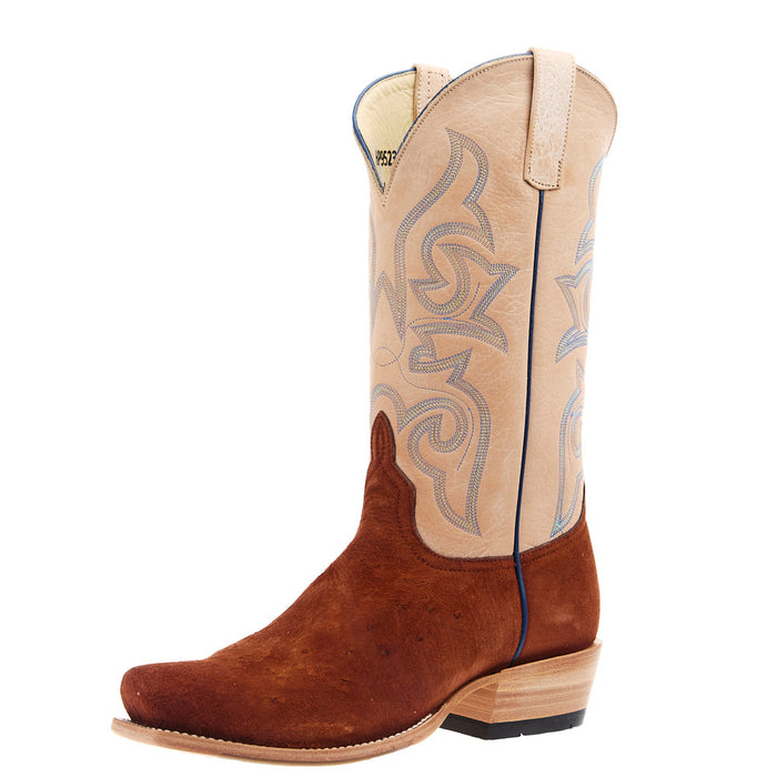 Horse Power Top Hand Men's Brandy Smooth Ostrich Reverse Vamp 13in Ble