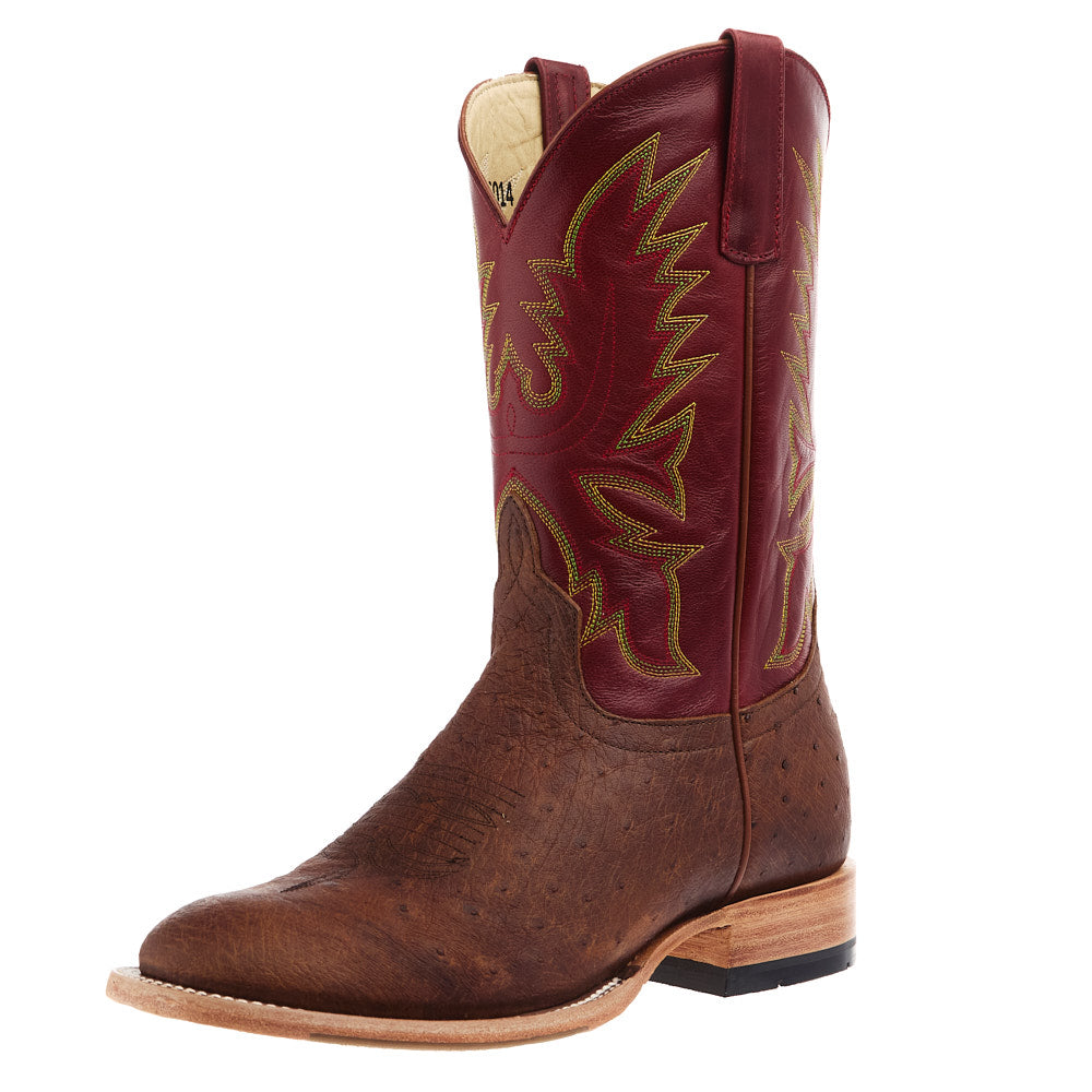 Horse Power Top Hand Men's Tobacco Smooth Ostrich Vamp 11in Red Weathe