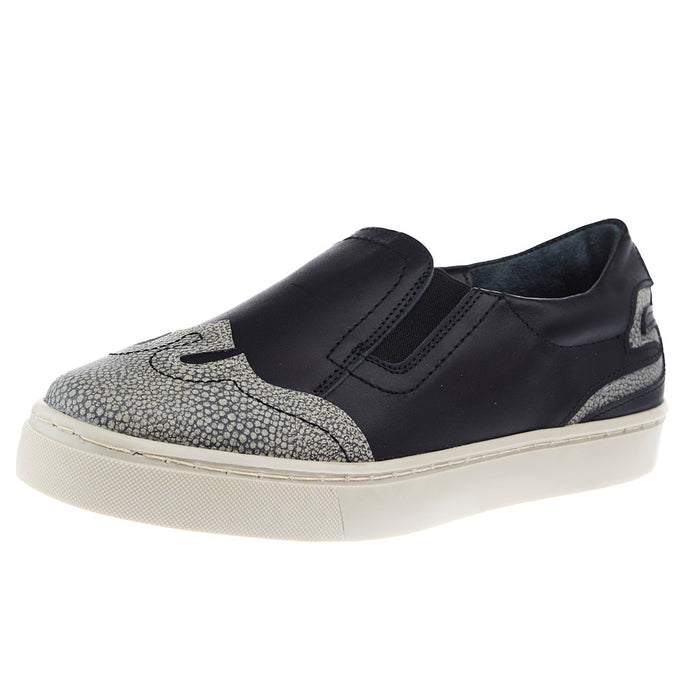 Women's Kaitlyn Black and Faux Stingray Slip-on Tennis Shoe