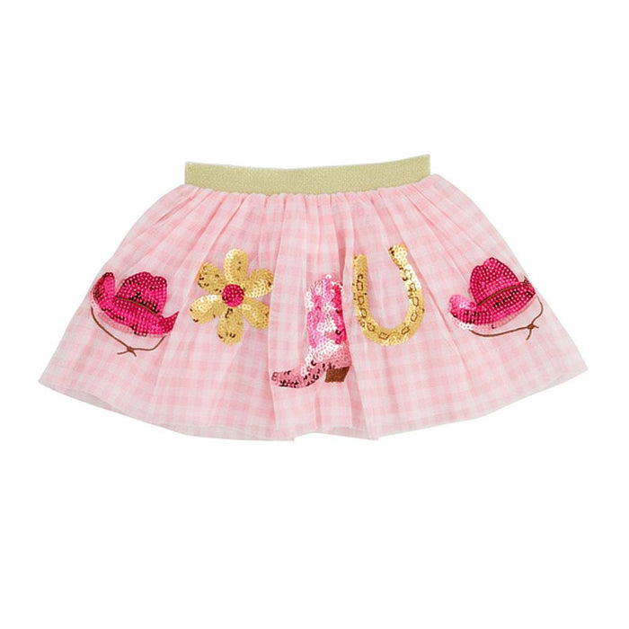 Girl's Pink Gingham Western Tutu