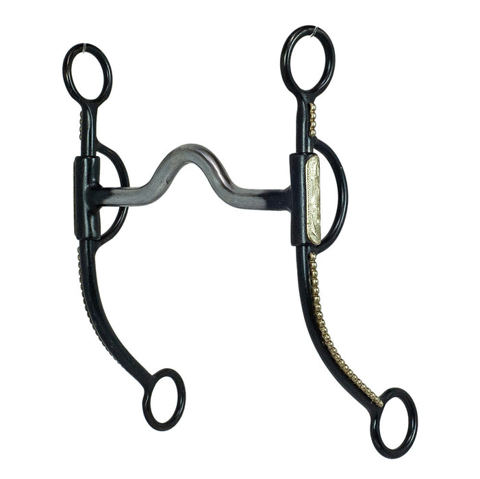 Dotted Black Steel Shank Medium Port Bit