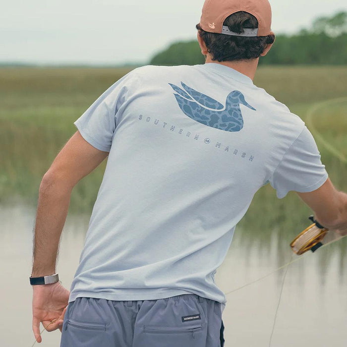 Men's Mist Blue Retro Duck Seawash Tee