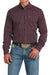 Men's Modern Fit Purple Stripe Long Sleeve Shirt