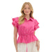 Women's Pink Ruffle Top