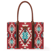 Burgundy Southwest Wide Tote