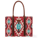 Burgundy Southwest Wide Tote