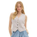 Women's Blue Pinstripe Fashion Vest