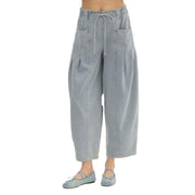 Women's Denim High Waist Balloon Draw String Pants