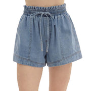 Women's Denim High Waist Front Tie Shorts