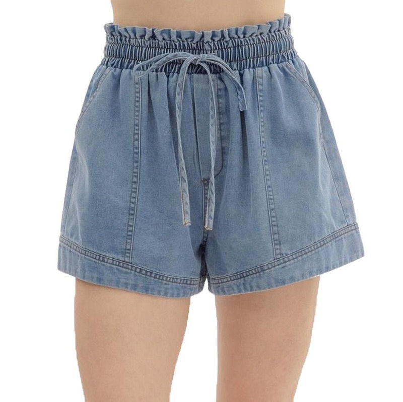 Women's Denim High Waist Front Tie Shorts