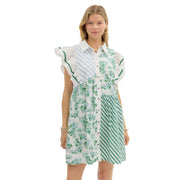 Women's Multi Print Color Block Dress