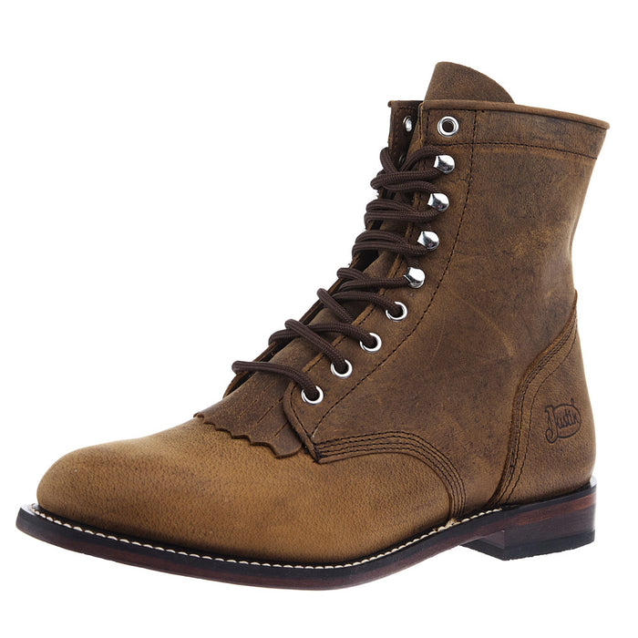 Men's Brown Water Buffalo 7in Lace Up Roper