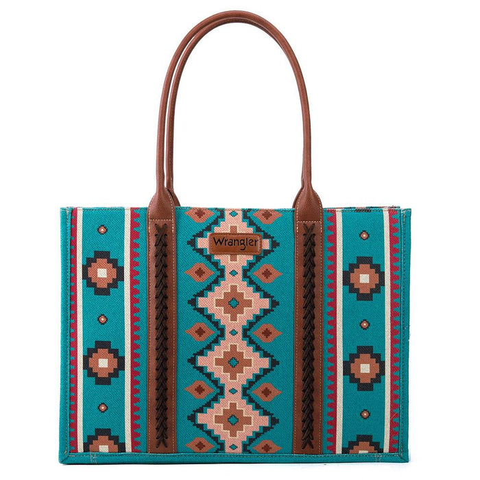Turquoise Southwest Wide Tote