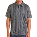 Men's Black Aztec Wallpaper Stripe Polo