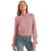 Wom Wild Orchid Ruffled Sweater Top