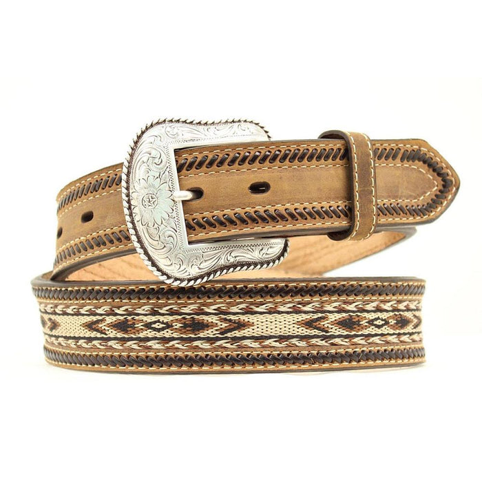 Men's Nocona Ribbon Lacing Medium Brown Belt